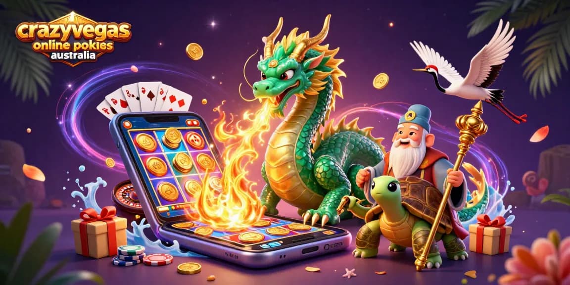Experience excitement with crazyvegas online pokies australia featuring colorful 3D slot games and characters.
