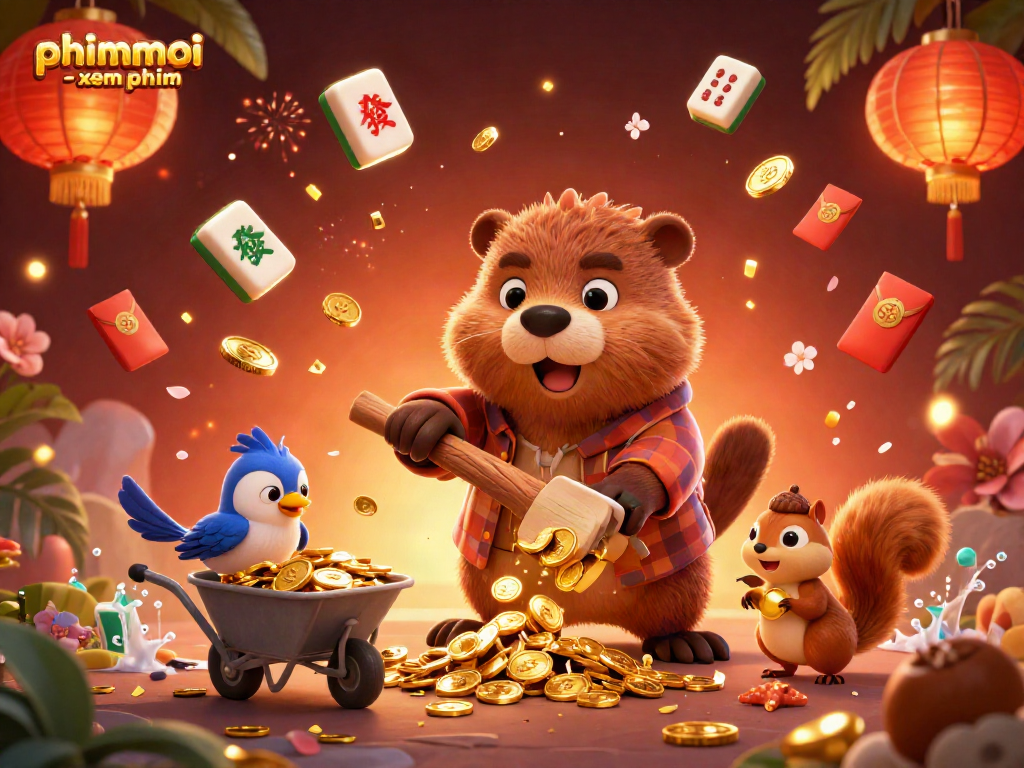 Experience the thrill of phimmoi - xem phim as the beaver wins coins in a vibrant casino scene.