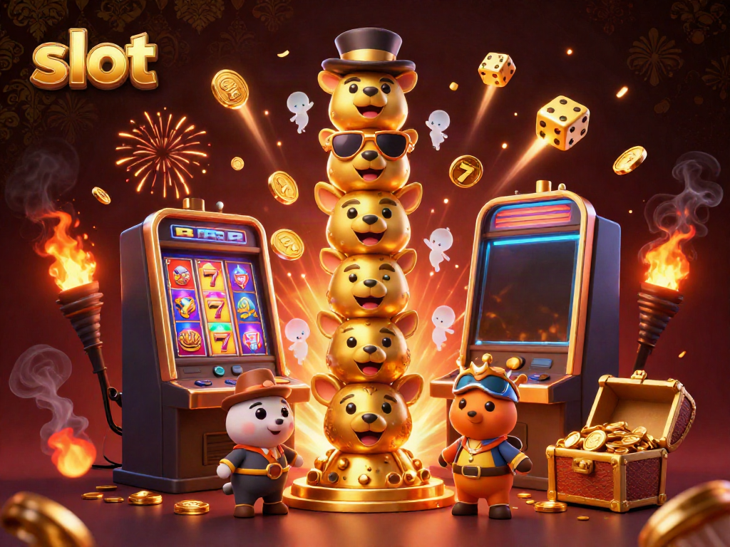 Experience exciting slot games with a dynamic 3D totem pole and explosive jackpot excitement.